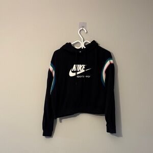 Nike Women's Black Sweater with Colorful Stripes